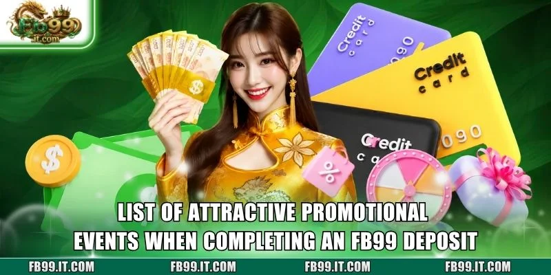 List of attractive promotional events when completing an FB99 deposit